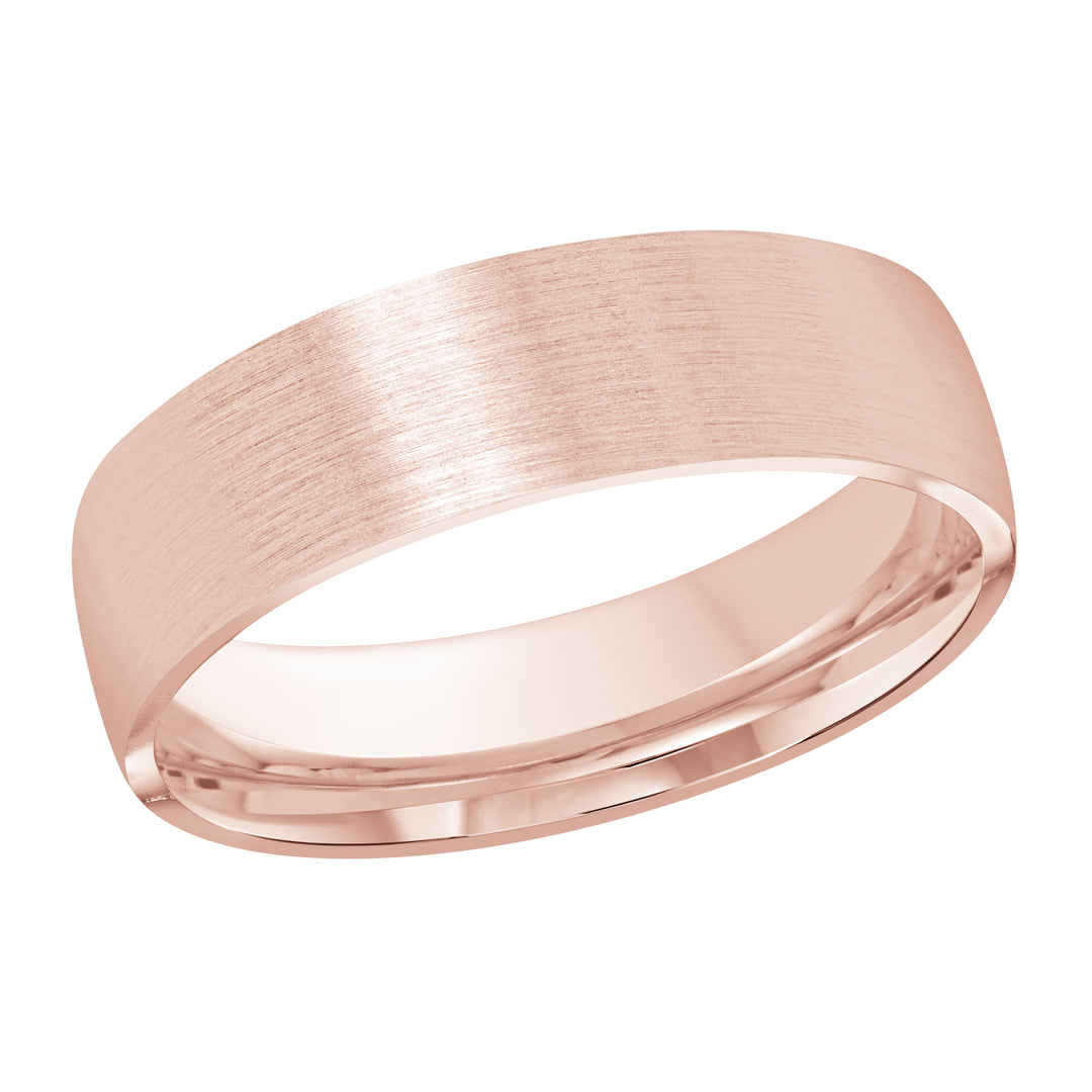 M3 961 6P 01   A Pink Wedding Band available in 10K  14K and 18K Gold