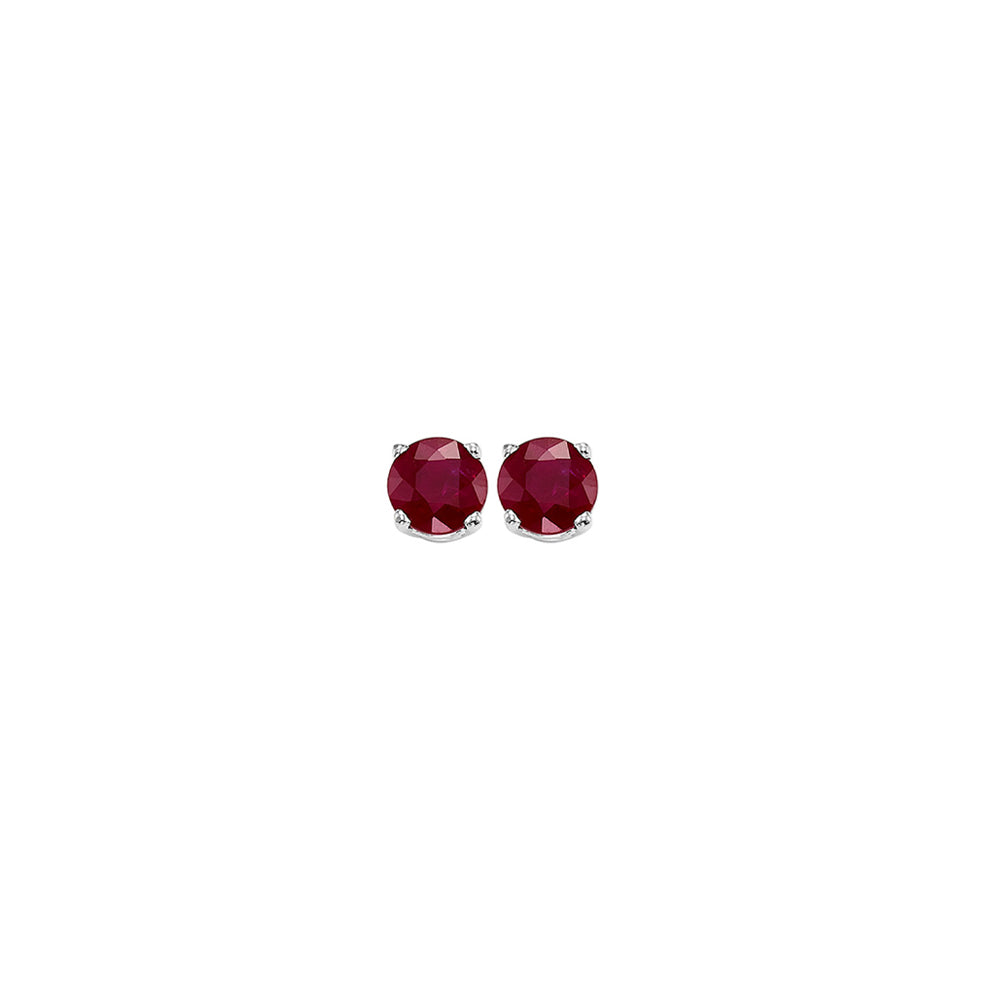 14Kt White Gold Garnet 1/4Ctw Earring