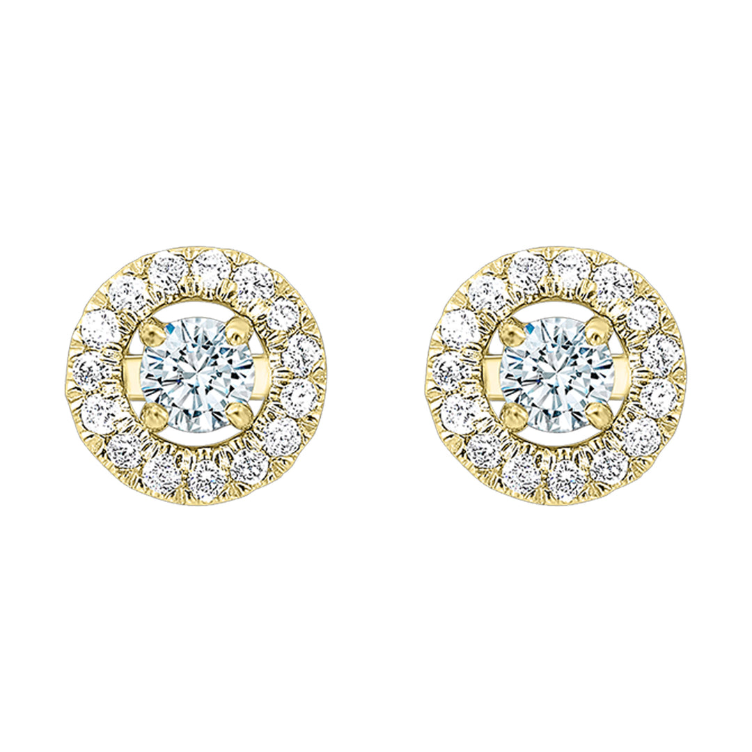 14Kt Yellow Gold Diamond 1/6Ctw Earring