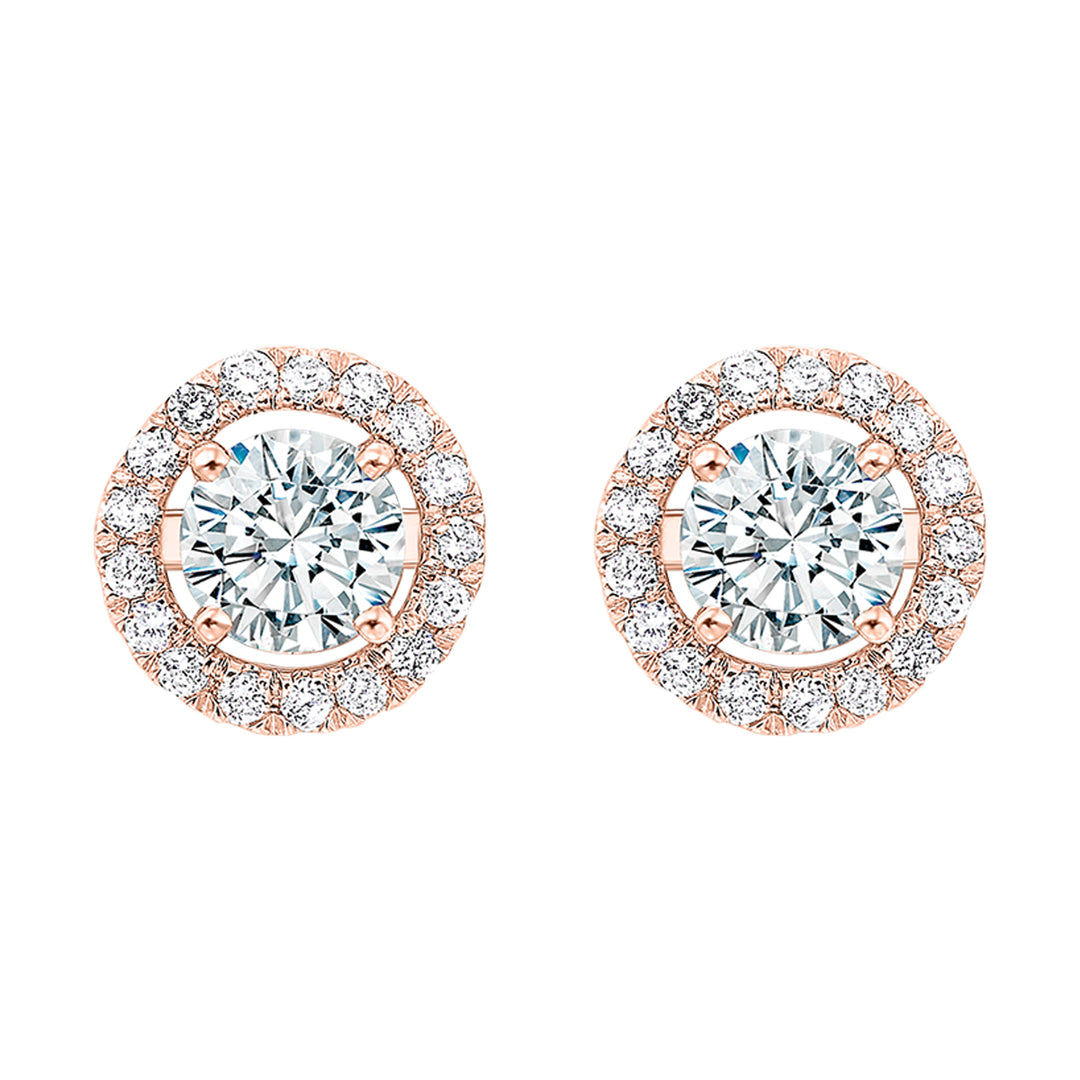 14Kt Rose Gold Diamond 1/5Ctw Earring