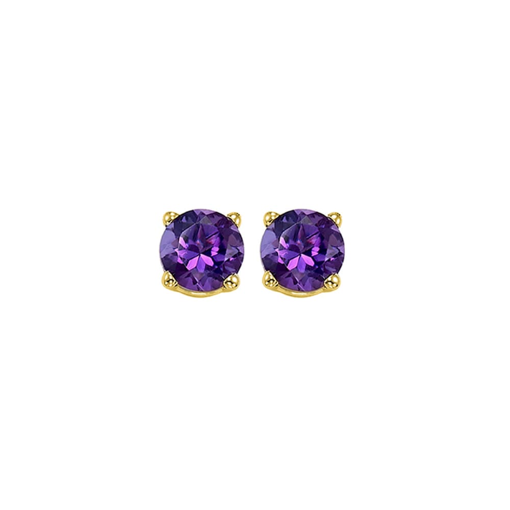 14Kt Yellow Gold Amethyst 1Ctw Earring