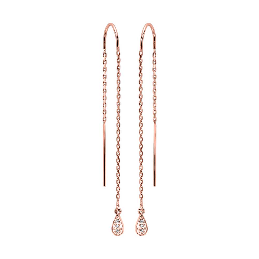 14Kt Rose Gold Diamond 1/20Ctw Earring