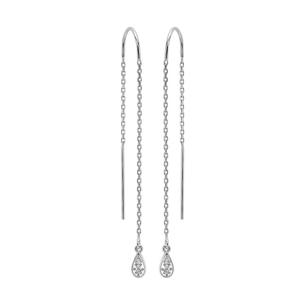 14Kt White Gold Diamond 1/20Ctw Earring