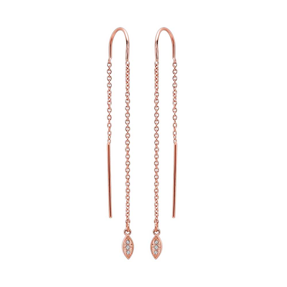 14Kt Rose Gold Diamond 1/20Ctw Earring