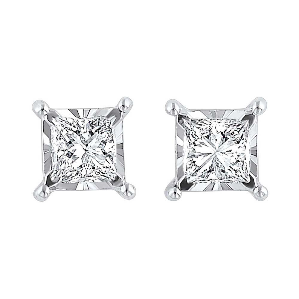 14Kt White Gold Diamond 1/8Ctw Earring