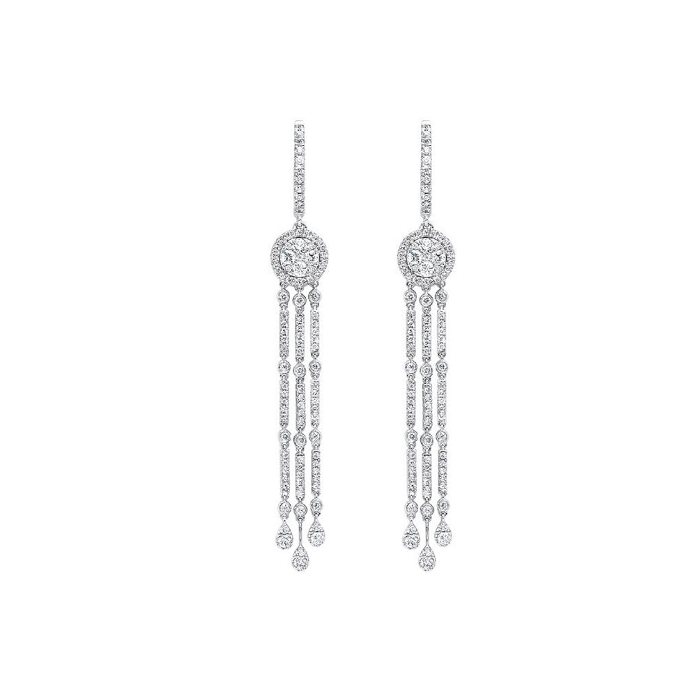 14Kt White Gold Diamond 1 1/4Ctw Earring