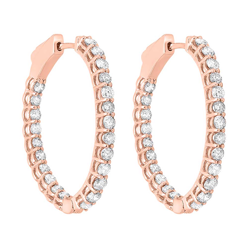 14Kt Rose Gold Diamond 2Ctw Earring