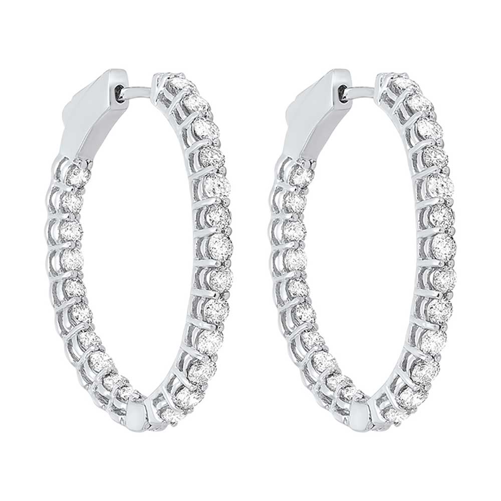 14Kt White Gold Diamond 2Ctw Earring