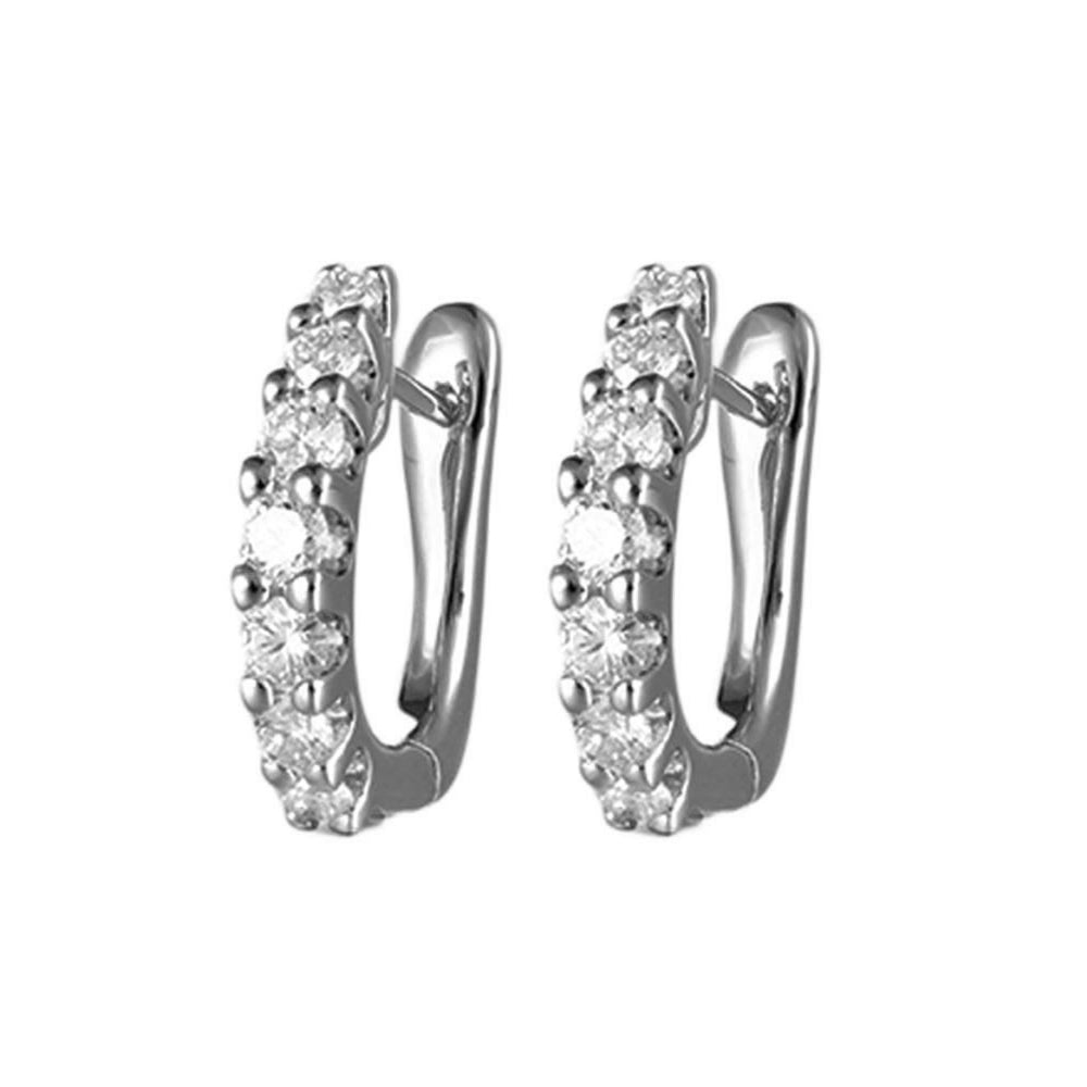 14Kt White Gold Diamond 3/4Ctw Earring