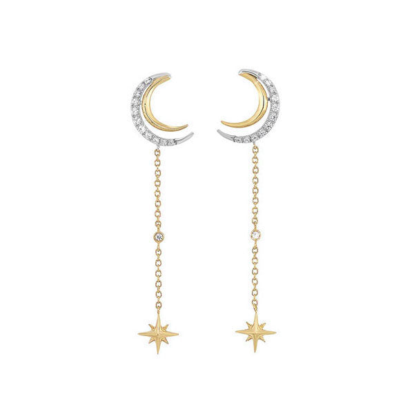 14Kt Yellow Gold Diamond 1/6Ctw Earring