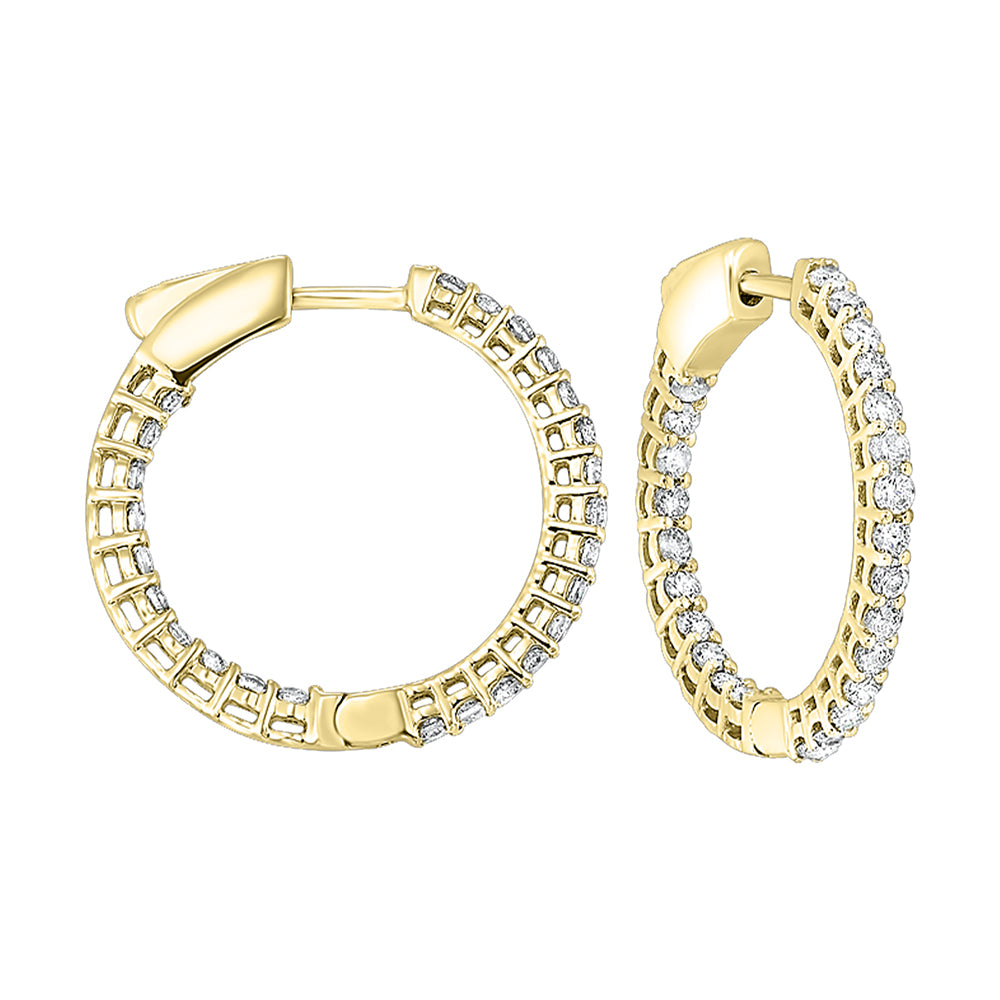 14Kt Yellow Gold Diamond 1Ctw Earring