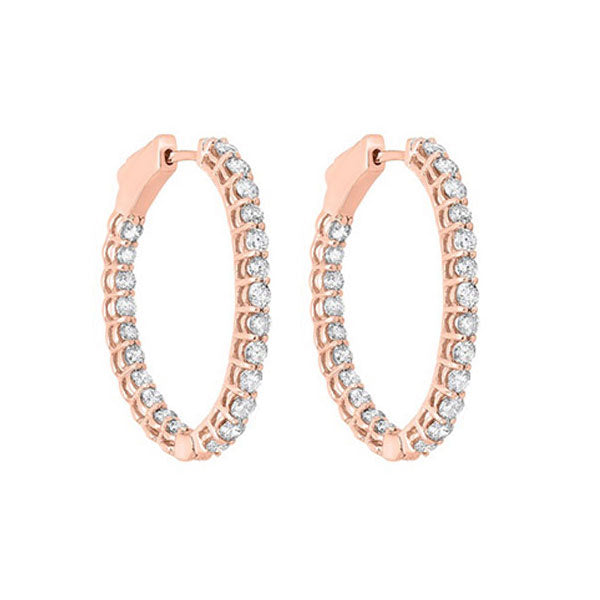 14Kt Rose Gold Diamond 2Ctw Earring