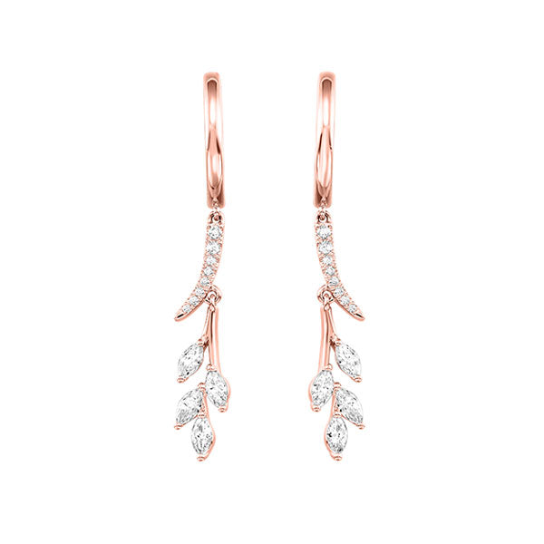 14Kt Rose Gold Diamond 1/2Ctw Earring