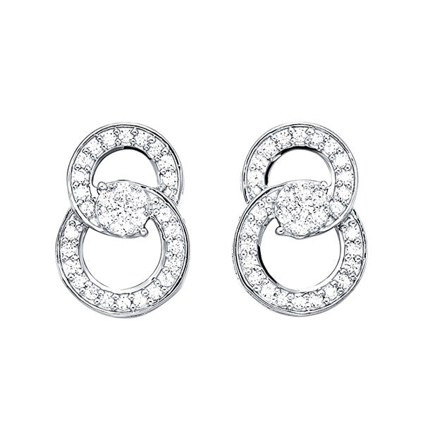 10Kt White Gold Diamond 1/2Ctw Earring