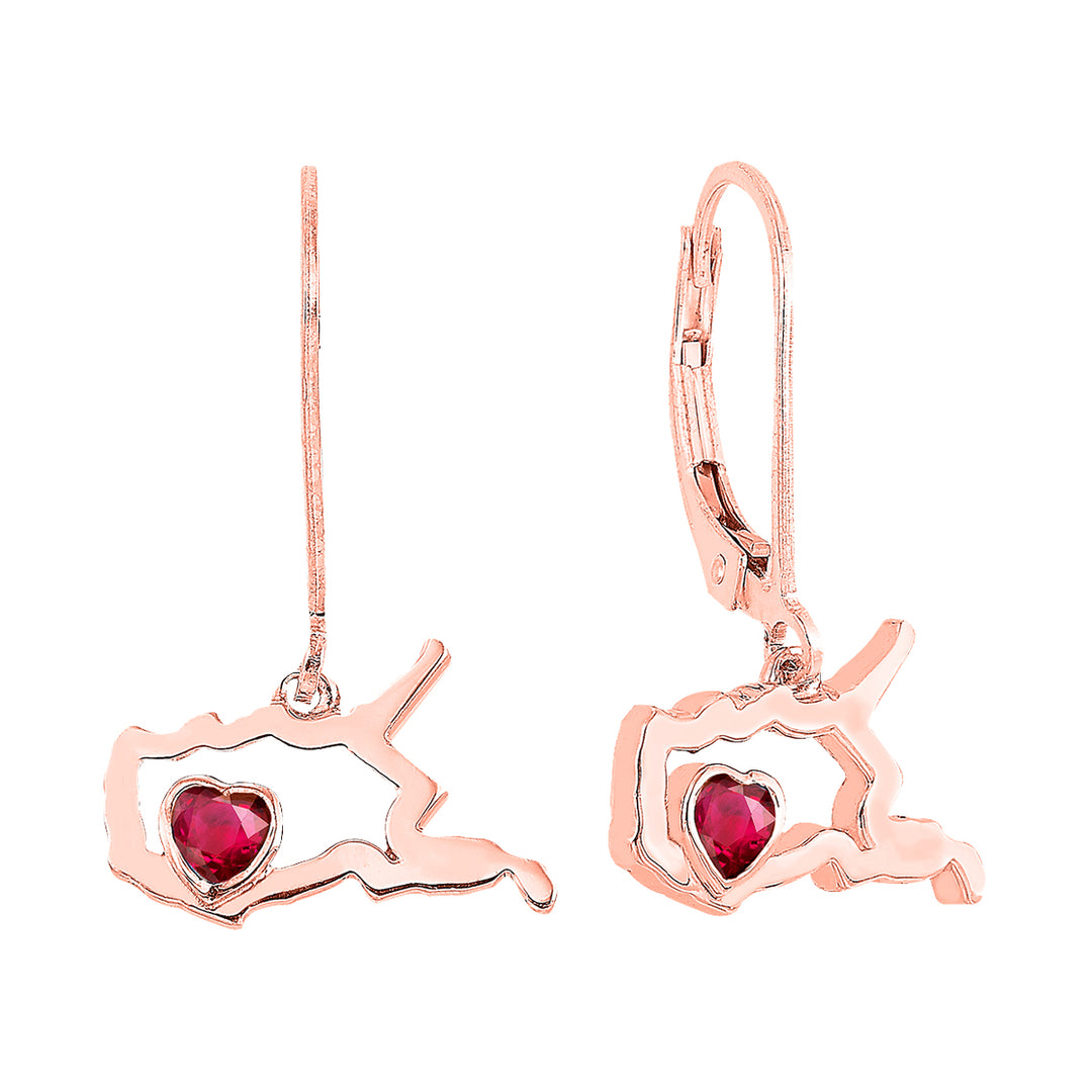 14Kt Rose Gold Ruby 1/5Ctw Earring