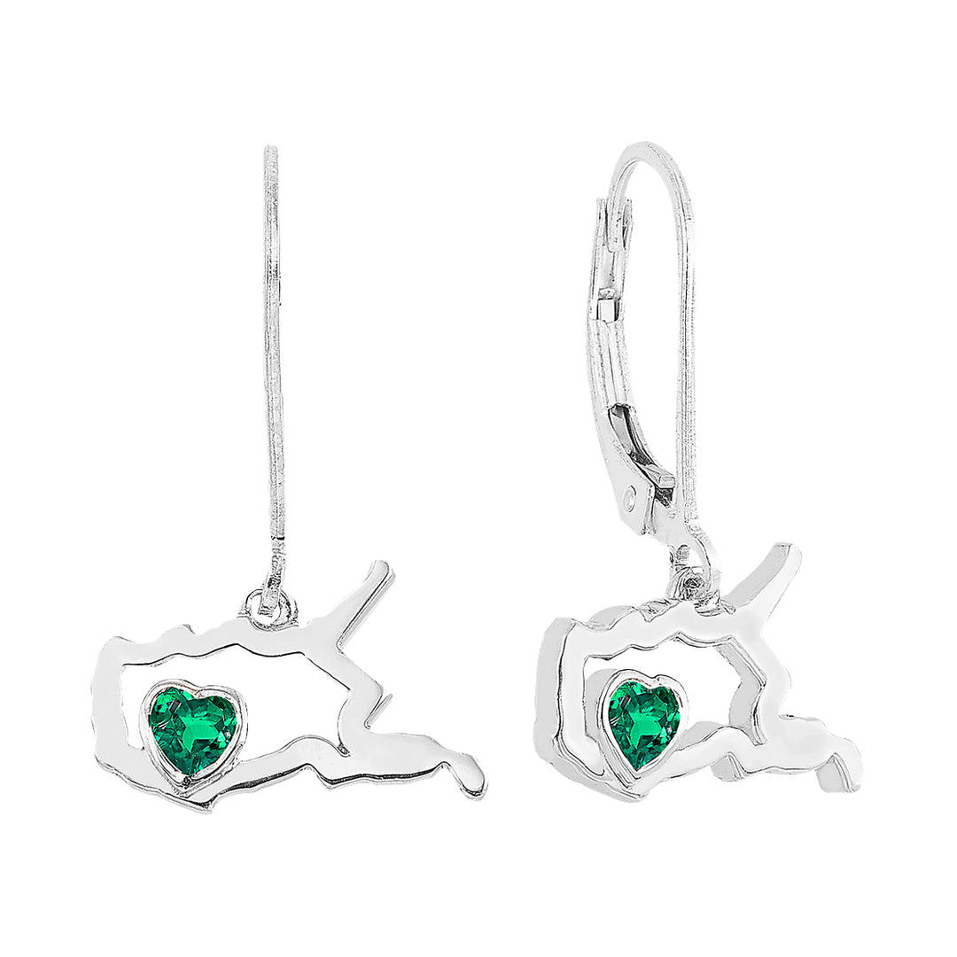 14Kt White Gold Emerald 1/5Ctw Earring