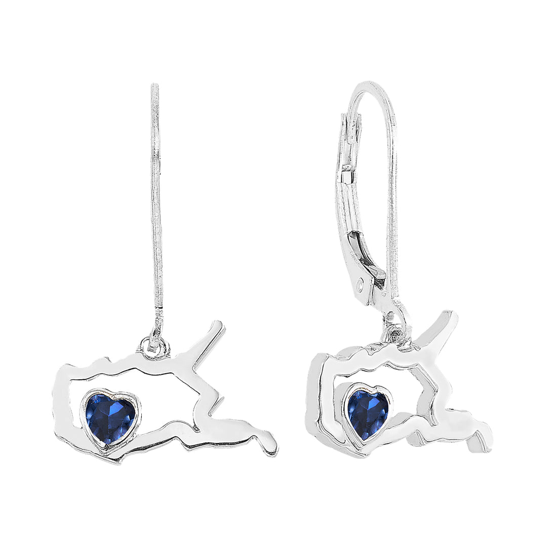 14Kt White Gold Sapphire 1/4Ctw Earring