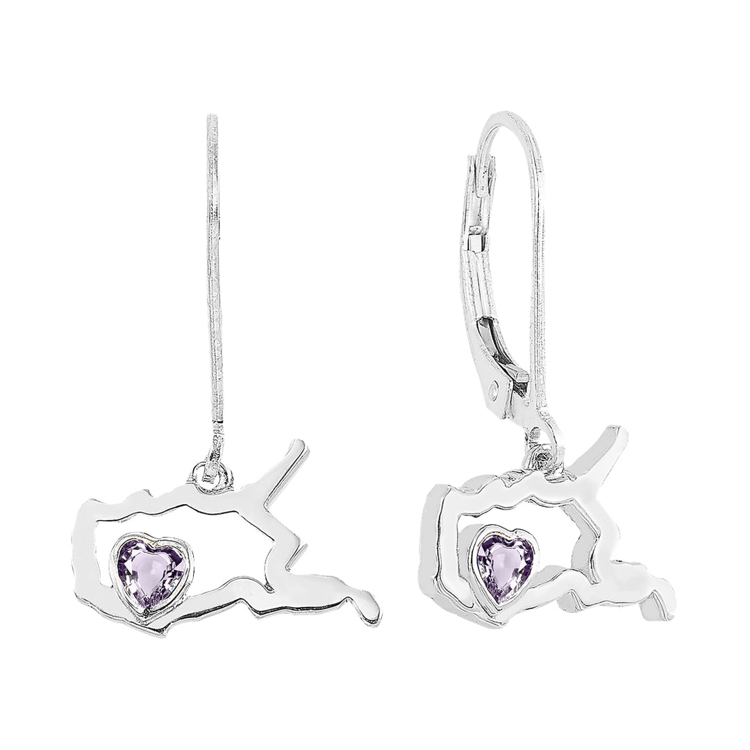 Silver Syn Alexandrite 1/5Ctw Earring