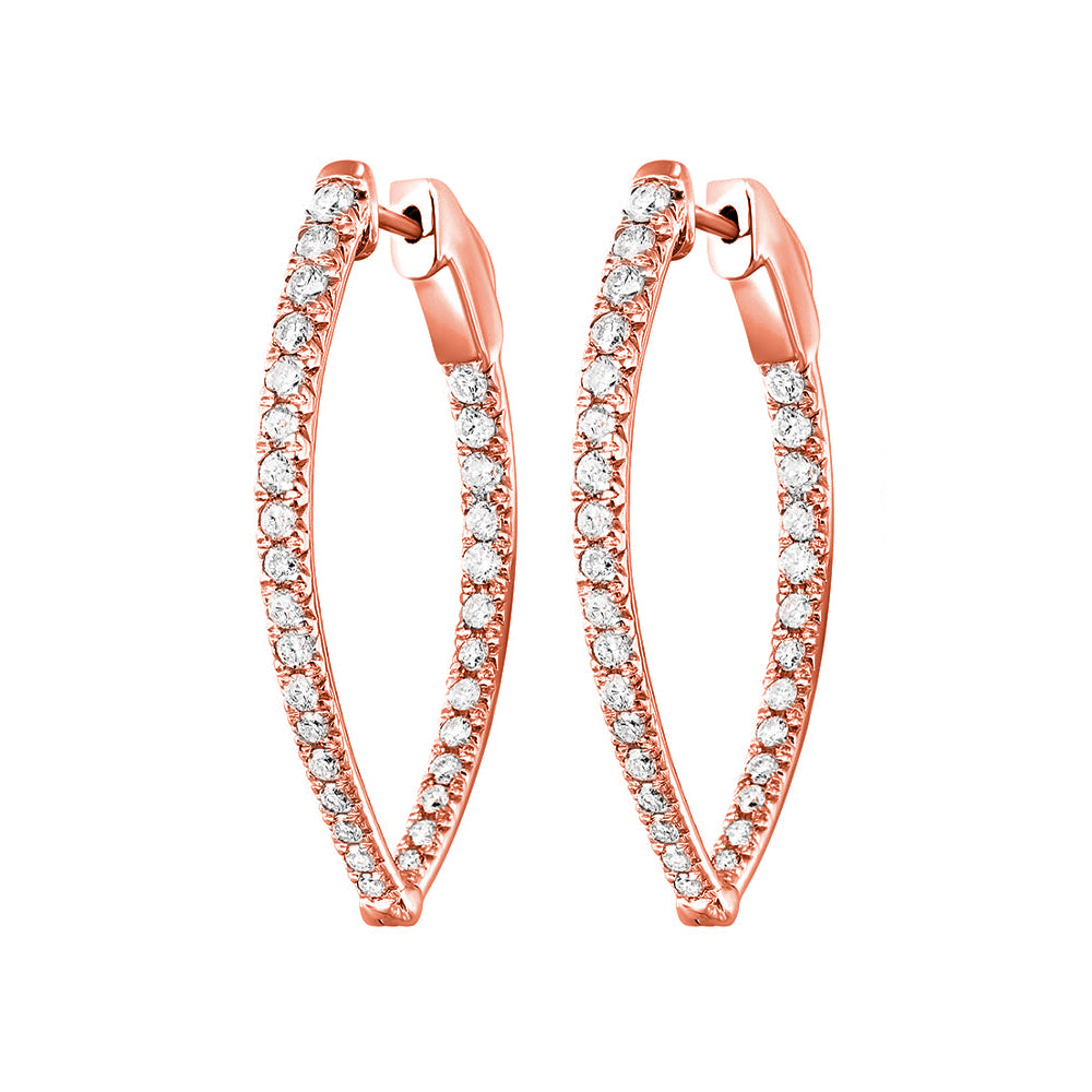 14Kt Rose Gold Diamond 1 1/2Ctw Earring