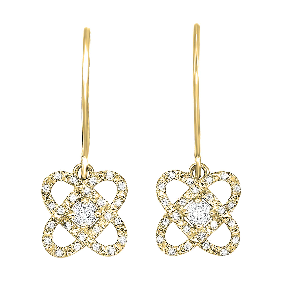 14Kt Yellow Gold Diamond 1/4Ctw Earring