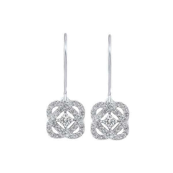 14Kt White Gold Diamond 3/4Ctw Earring