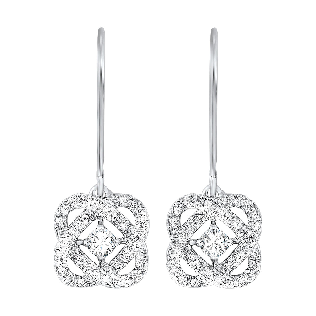 14Kt White Gold Diamond 3/4Ctw Earring