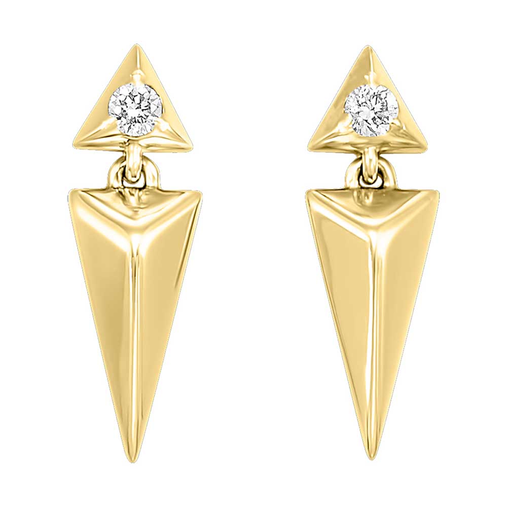 14Kt Yellow Gold Diamond 1/20Ctw Earring