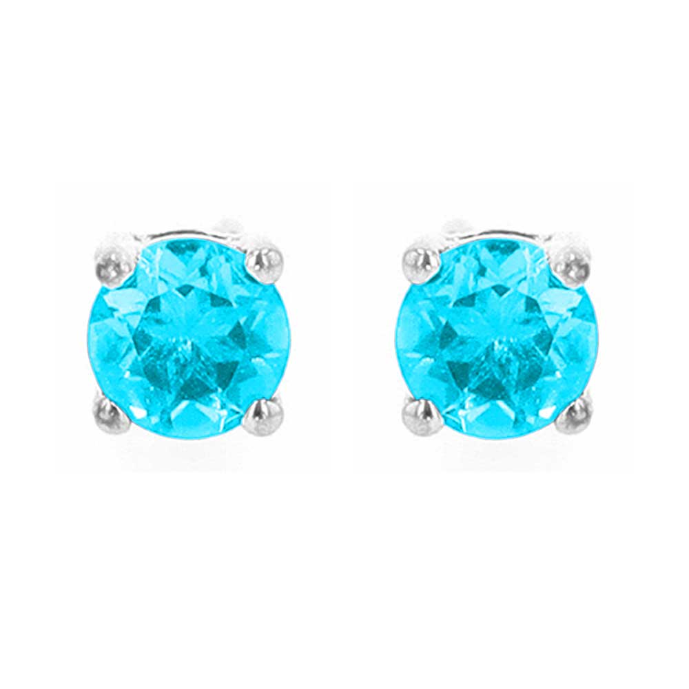 Silver Aquamarine 1/2Ctw Earring