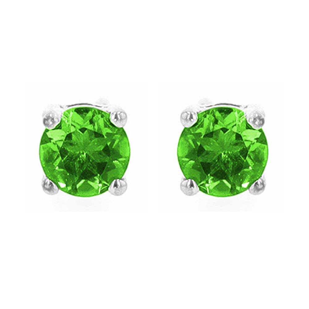 Silver Emerald 5/8Ctw Earring