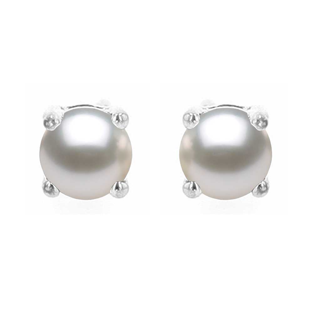 Silver Pearl 5/8Ctw Earring