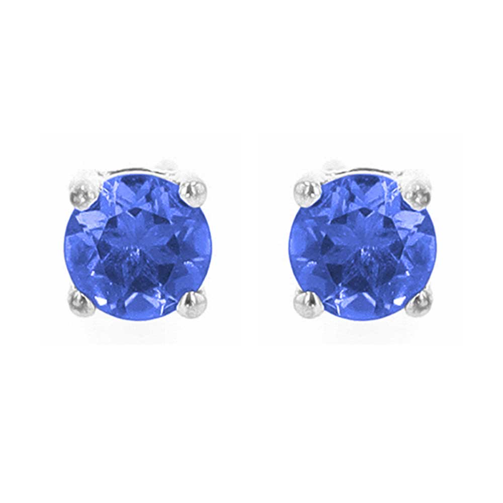 Silver Sapphire 5/8Ctw Earring