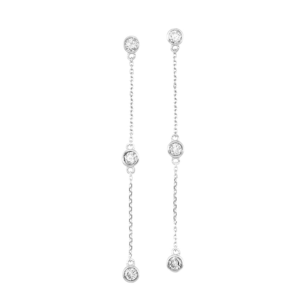 14Kt White Gold Diamond 3/4Ctw Earring