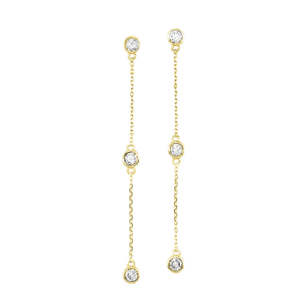 14Kt Yellow Gold Diamond 1/4Ctw Earring