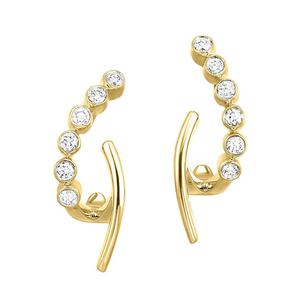 10Kt Yellow Gold Diamond 1/5Ctw Earring