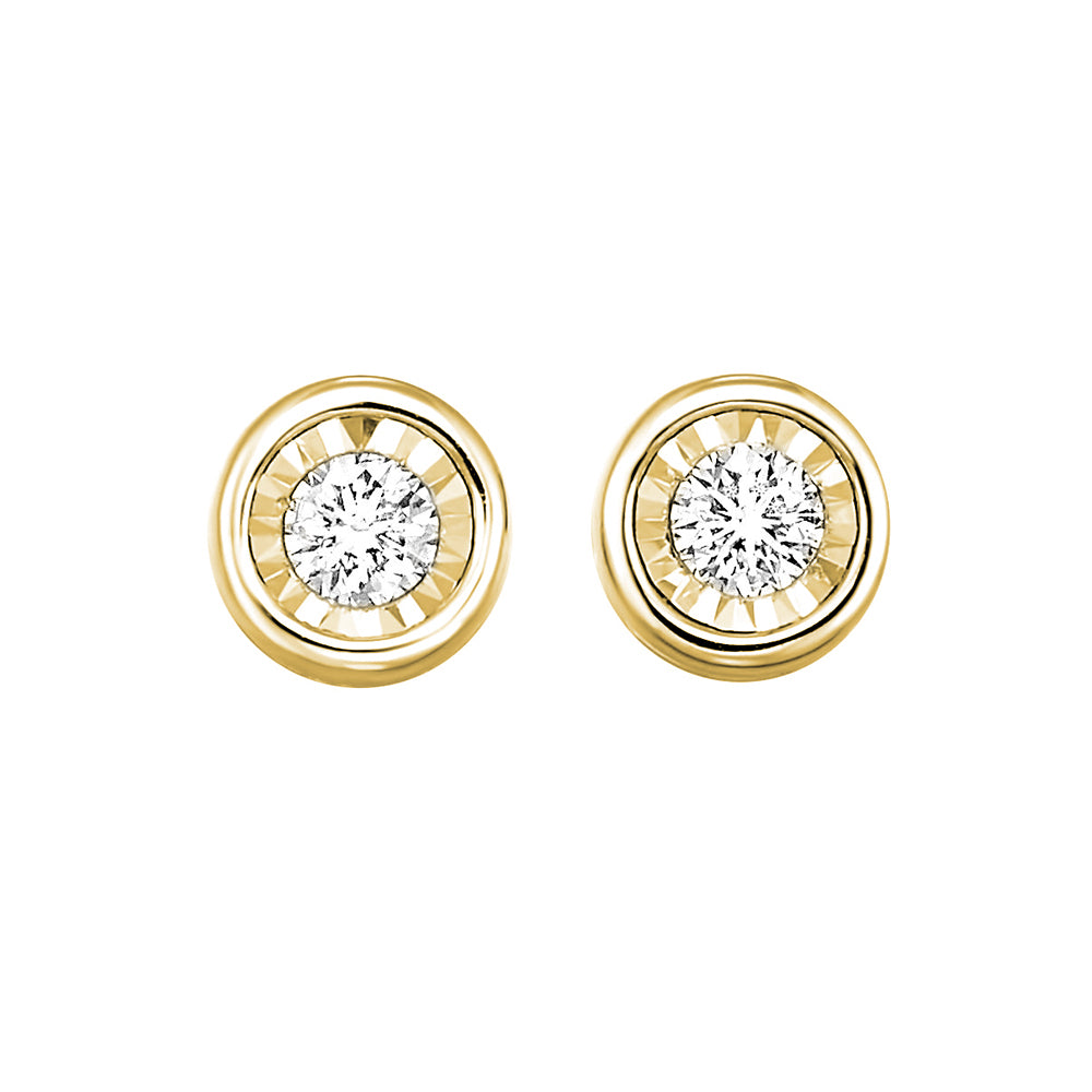 14Kt Yellow Gold Diamond 1/6Ctw Earring