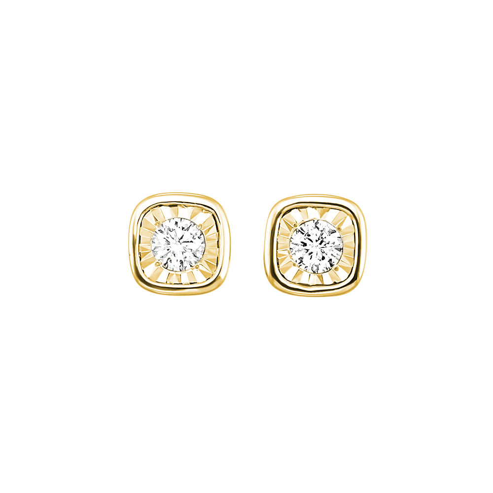 14Kt Yellow Gold Diamond 1/6Ctw Earring