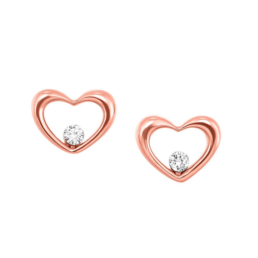 10Kt Rose Gold Diamond 1/20Ctw Earring