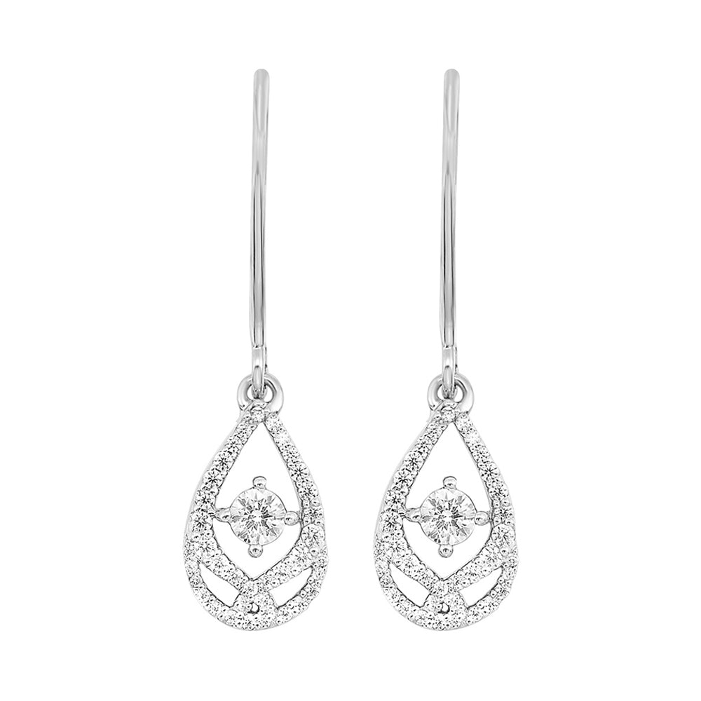 14Kt White Gold Diamond 1/4Ctw Earring