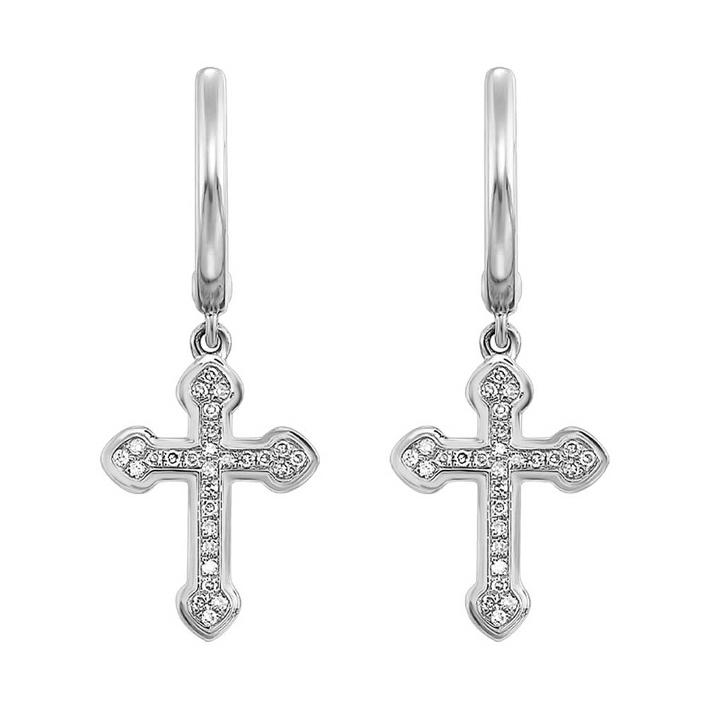 14Kt White Gold Diamond 1/20Ctw Earring