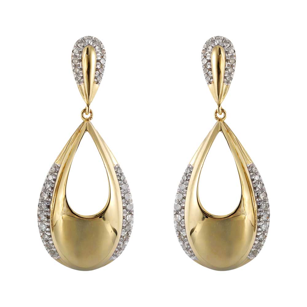 14Kt Yellow Gold Diamond 1/5Ctw Earring