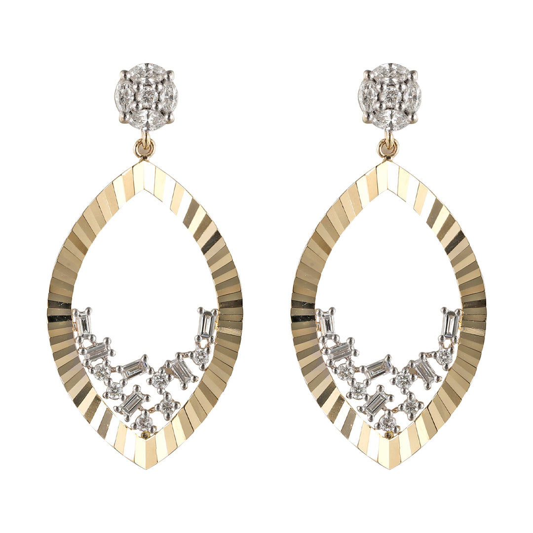 14Kt Yellow Gold Diamond 3/4Ctw Earring