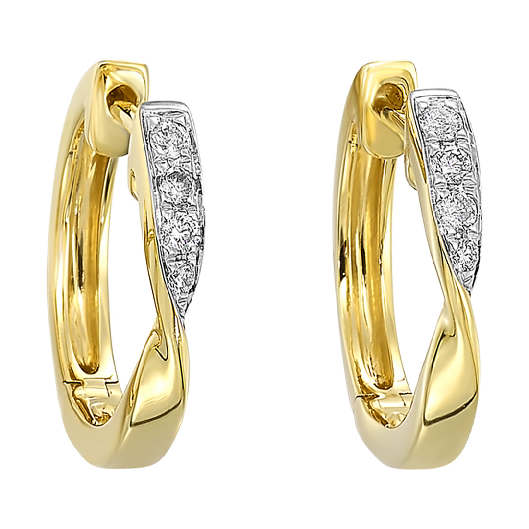 14Kt Yellow Gold Diamond 1/8Ctw Earring