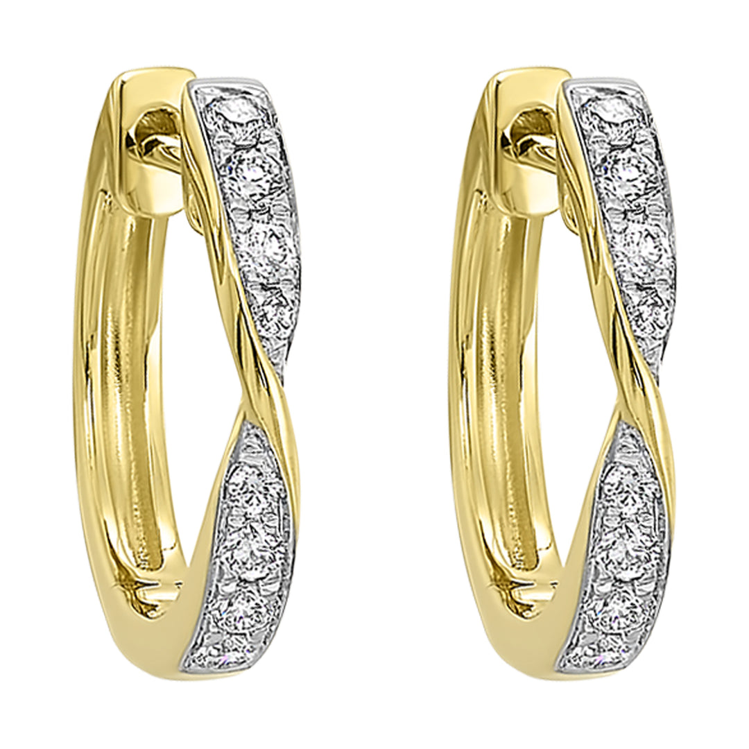 14Kt Yellow Gold Diamond 1/4Ctw Earring