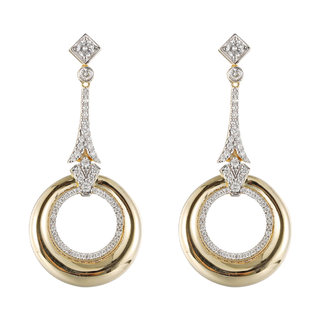 14Kt Yellow Gold Diamond 3/4Ctw Earring