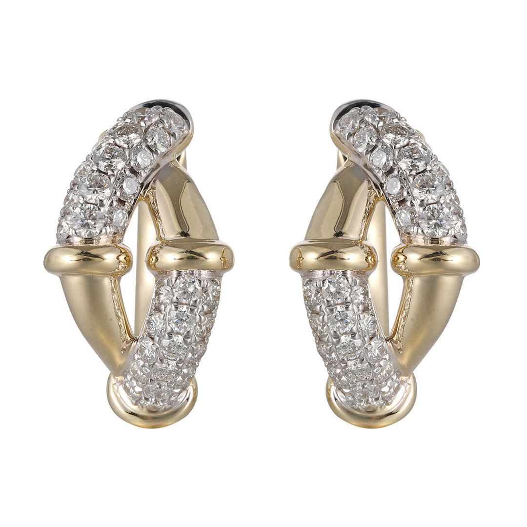 14Kt Yellow Gold Diamond 1Ctw Earring