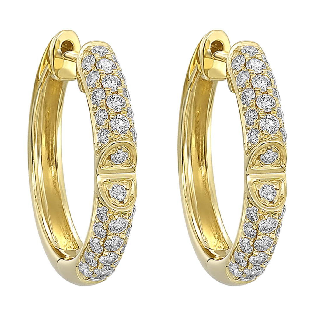 14Kt Yellow Gold Diamond 3/4Ctw Earring