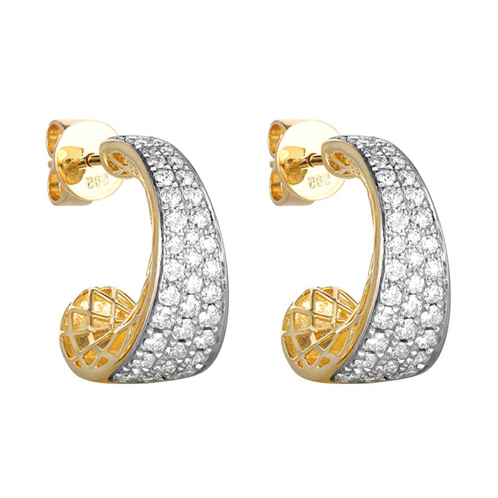 14Kt Yellow Gold Diamond 1Ctw Earring