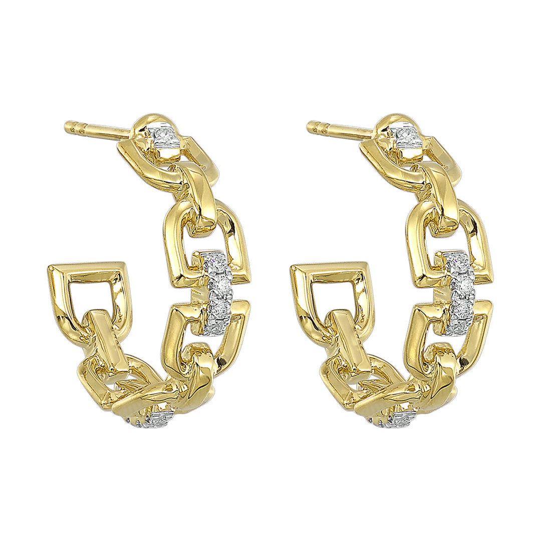 14Kt Yellow Gold Diamond 1/6Ctw Earring