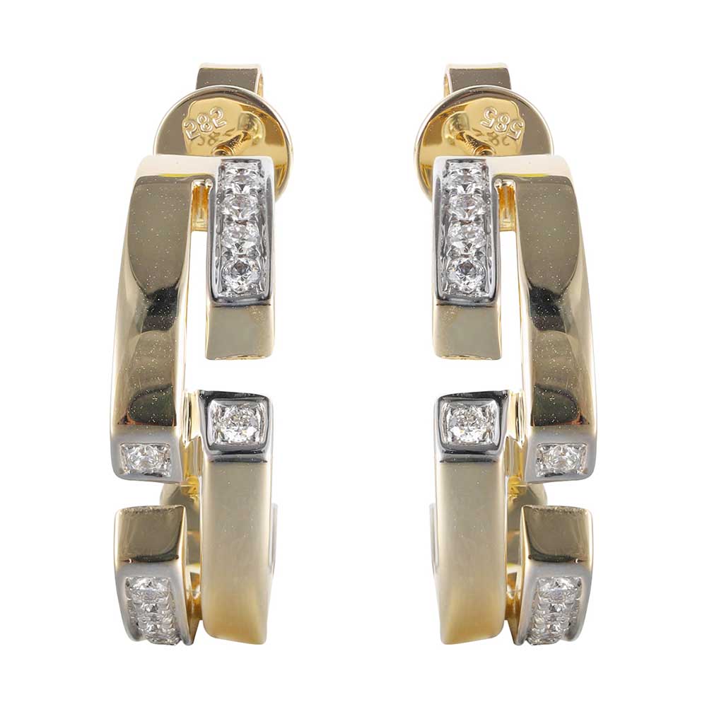 14Kt Yellow Gold Diamond 1/3Ctw Earring