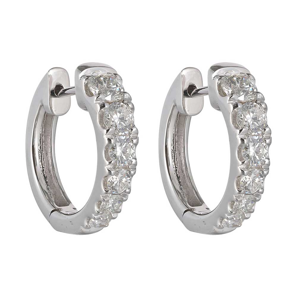 14Kt White Gold Diamond 1Ctw Earring